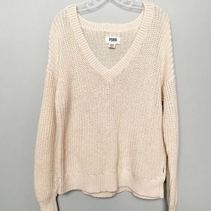 Victoria's Secret PINK Cable Knit V Neck Sweater